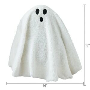 Ghost Sherpa Pillow, White, 17", Halloween by Way To Celebrate  sherpa fabric